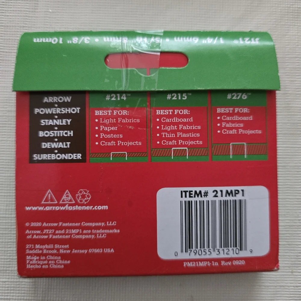 Arrow box staples